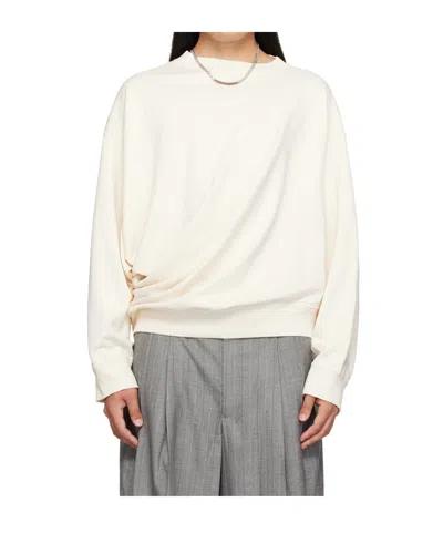 Hed Mayner Asymmetric Embroidered Sweatshirt In Neutral