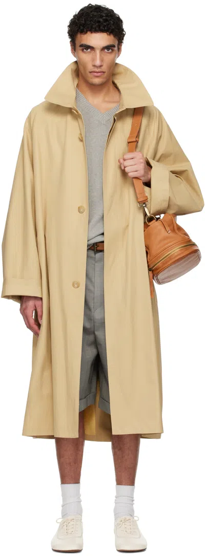 Hed Mayner Beige Belted Trench Coat In Ha162a-250