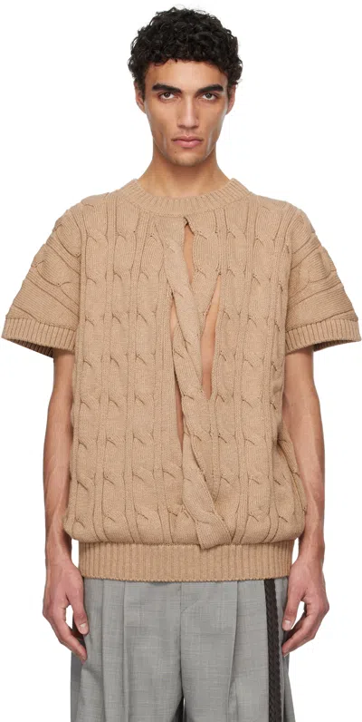 Hed Mayner Beige Knit Braids Sweater In Ha603-267