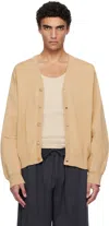 Hed Mayner Beige V Neck Cardigan In Ha602-262