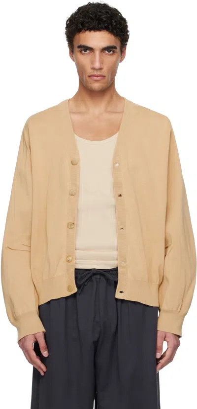 Hed Mayner Beige V Neck Cardigan In Ha602-262