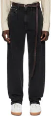 Hed Mayner Black Faded Jeans In Black