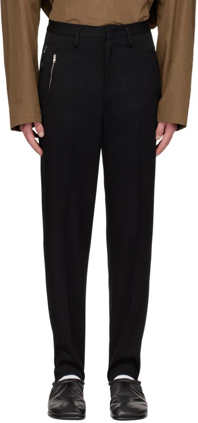 Hed Mayner Black Stirrup Trousers In White