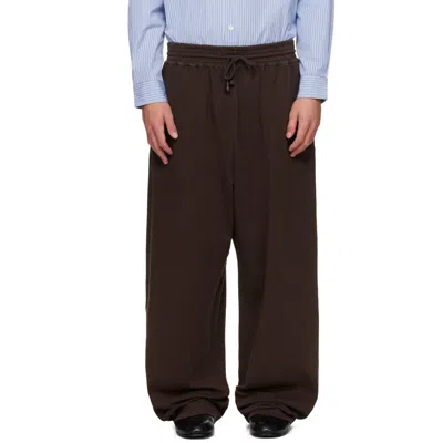 Hed Mayner Brown Embroidered Sweatpants In 200-brown