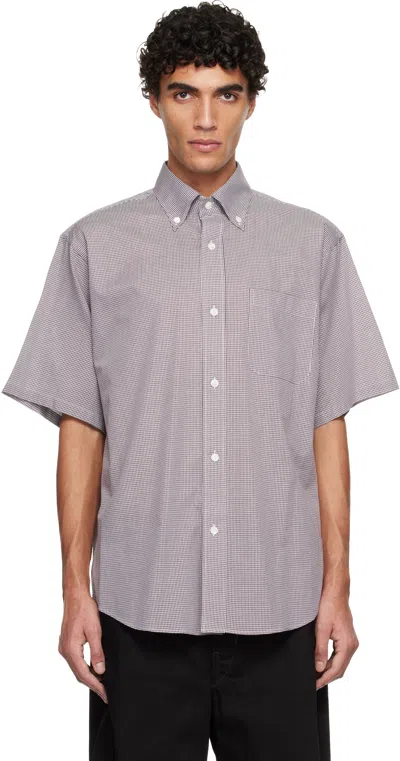 Hed Mayner Brown Short Sleeve Shirt In Gray