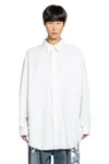 Hed Mayner Cotton Poplin Pinstriped Oversized Shirt In White