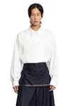 Hed Mayner Cotton Poplin Shirt With Bib In White