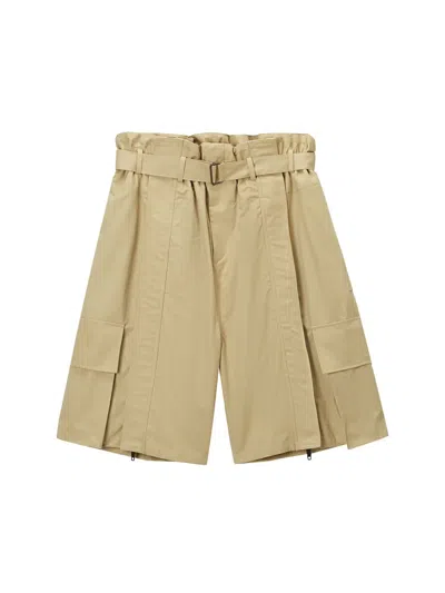 Hed Mayner Cotton Shorts In Neutral