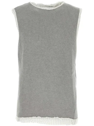 Hed Mayner Cotton Vest In Grau