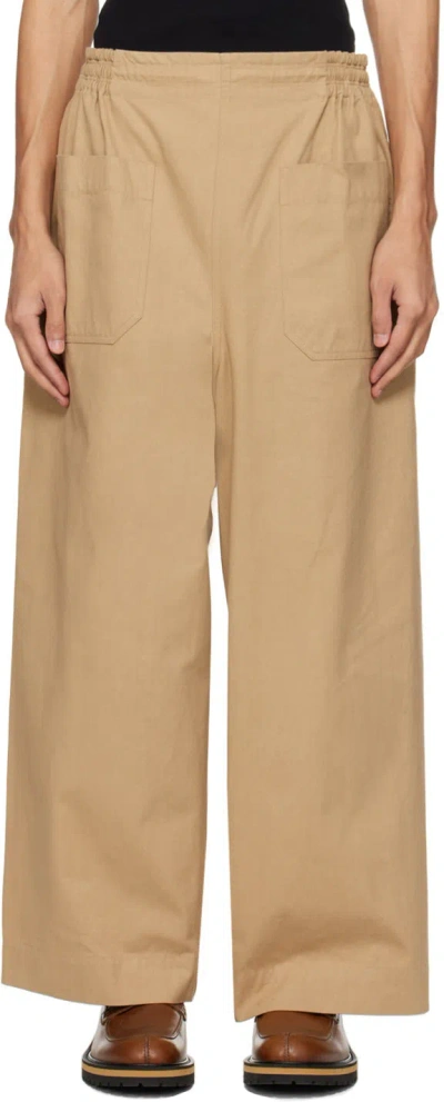 Hed Mayner Beige Patch Pocket Trousers In 260-medium Beige