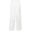 Hed Mayner Crinkled Wide-leg Trousers In White