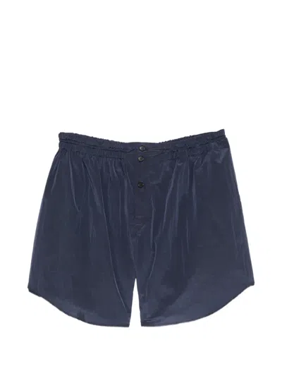 Hed Mayner Curved Shorts In Blue