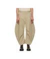 Hed Mayner Khaki Curved Trousers In Khaki