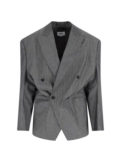 HED MAYNER DOUBLE-BREASTED BLAZER IN VIRGIN WOOL AND MOHAIR