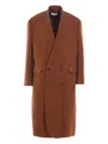 Hed Mayner Double-breasted Coat In Brown