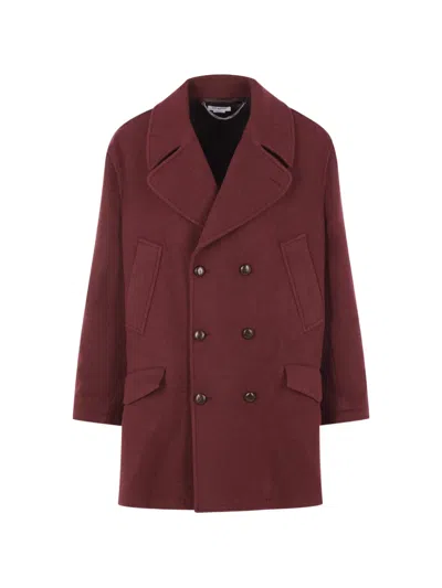Hed Mayner Double-breasted Oversized Peacoat In Red