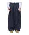 Hed Mayner Navy Drawstring Trousers In Blue
