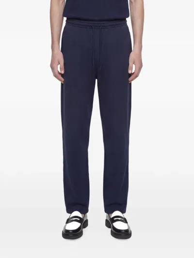 Hed Mayner Drawstring Cotton Track Pants In Blue