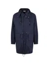 Hed Mayner Drawstring Hooded Parka Coat In Blue