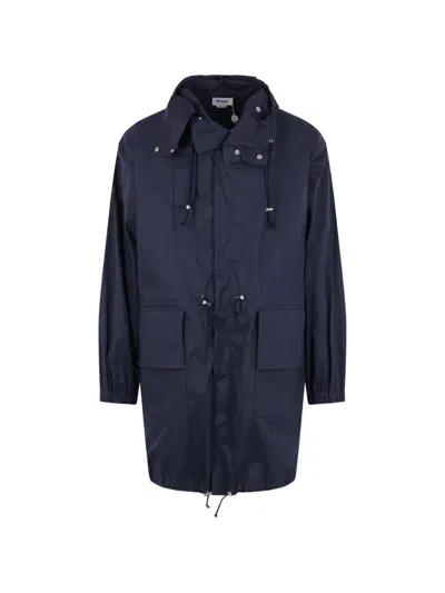 Hed Mayner Drawstring Hooded Parka Coat In Blue