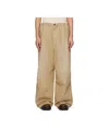 Hed Mayner Beige Drawstring Trousers In Beige
