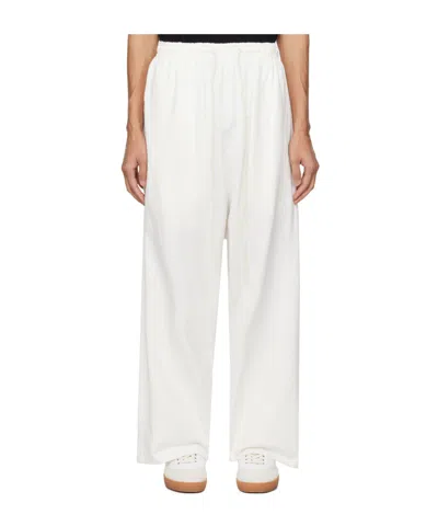 Hed Mayner White Embroidered Sweatpants In 101-natural