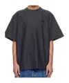 Hed Mayner Navy Embroidered T-shirt In Navy Blue