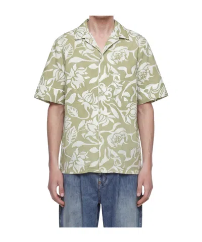 Hed Mayner Floral Shirt In Green