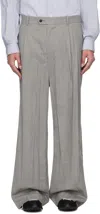 Hed Mayner Gray Crinkled Trousers In Ha150-30