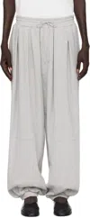 Hed Mayner Gray Embroidered Sweatpants In White