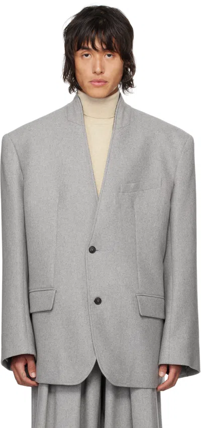 Hed Mayner Gray Flannel Blazer In Hz137x-050