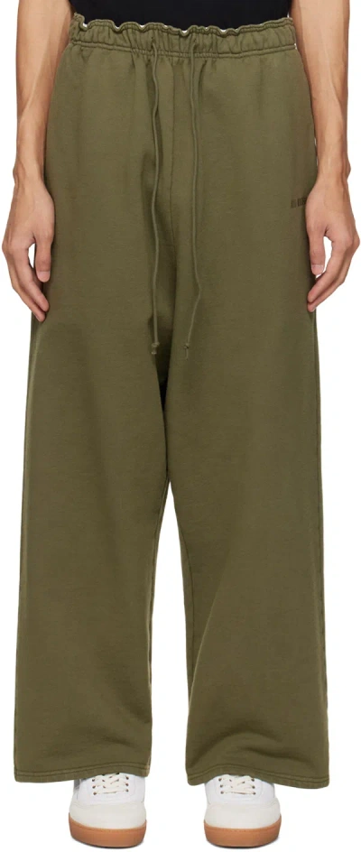 Hed Mayner Green Embroidered Sweatpants In 300-green