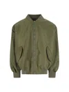 Hed Mayner Green Nylon Zip Jacket With Ribbed Details In Green