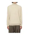 Hed Mayner Beige Twisted Seam Turtleneck In Nude