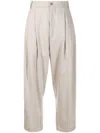 Hed Mayner High-waisted Cropped Trousers In Neutrals