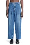 Hed Mayner Pleated Five-pocket Jeans In Blue