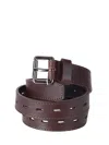 Hed Mayner Perforated Belt In Burgundy