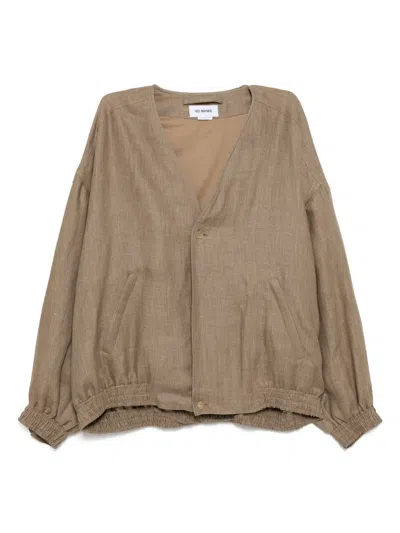 Hed Mayner Linen Jacket In Brown