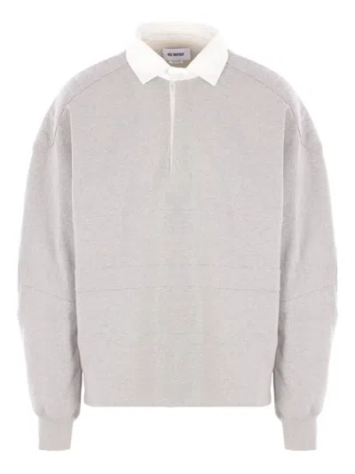 HED MAYNER LOGO-EMBROIDERED POLO-COLLAR SWEATSHIRT