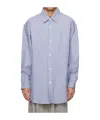 Hed Mayner Blue Twin Pleats Shirt In Gray