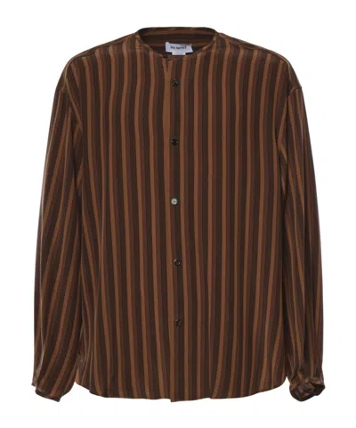 Hed Mayner Long-sleeved Shirt In Brown
