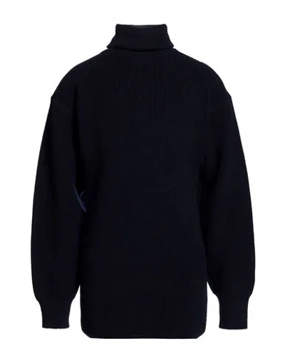 Hed Mayner Man Turtleneck Navy Size M Virgin Wool In Blue
