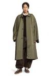Hed Mayner Green Crinkled Trench Coat In Green