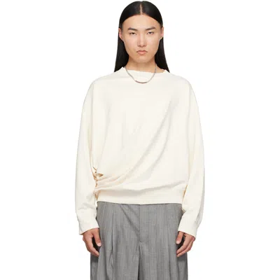 Hed Mayner Off-white Asymmetric Sweatshirt In 105-off White