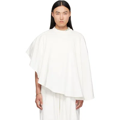 Hed Mayner Off-white Cape Sweatshirt In 101-natural