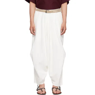 Hed Mayner Off-white Embroidered Sweatpants In 101-natural