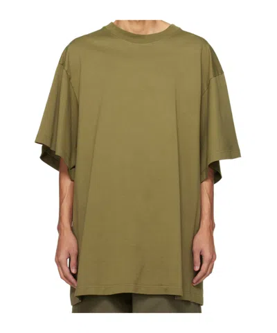 Hed Mayner Open-necked Black Shirt In Green