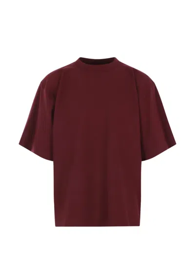Hed Mayner Oversized Logo-embroidered T-shirt In Burgundy