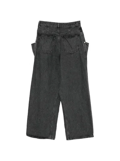 Hed Mayner Panelled Wide-leg Jeans In Black