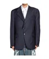 Hed Mayner Pinstripe Wool Suit Jacket In Multi